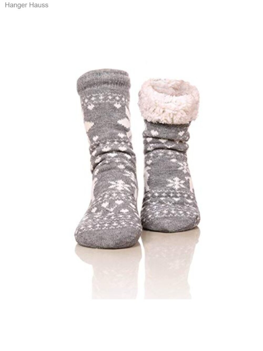 Fleece Lined Fuzzy Slipper Socks Non-Slip Grippers Cozy Winter Home Socks